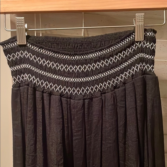 Miami Black Maxi Skirt with Patterned Waist - Picture 2 of 5